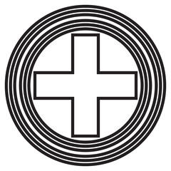 caduceus icon on metal internet button