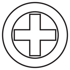 caduceus icon on metal internet button
