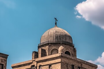 Fototapeta na wymiar Coptic church with the sky as the backdrop. Generative AI