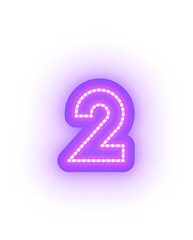 Glowing Neon Purple Alphabet Letters