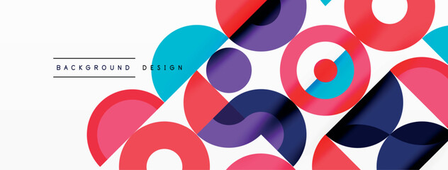 Fototapeta premium Colorful circle abstract background. Template for wallpaper, banner, presentation, background