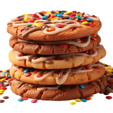 stack of cookies Delightful sweet cookies & biscuits HD PNG image on transparent background