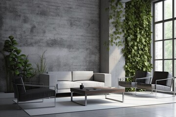 Fototapeta premium friendly home decor. a living room Wall model; wall decor. Generative AI
