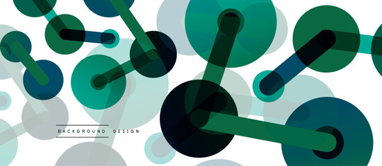 Abstract background. Round dots connected by lines. Trendy techno business template for wallpaper, banner, background or landing