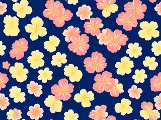 Abstract Colorful Floral Seamless Pattern.