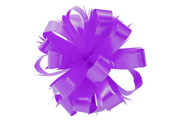 purple gift bow ribbon isolated on transparent background