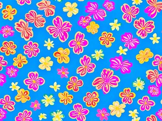 Abstract Colorful Floral Seamless Pattern.