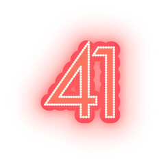 Glowing Red Neon Alphabet Letters, Numbers, and Signs on White Background