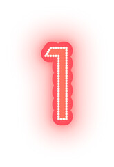 Glowing Red Neon Light Alphabet Letters, Numbers Signs