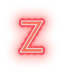Glowing Red Neon Light Alphabet Letters, Numbers Signs
