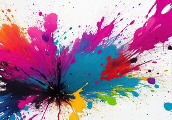 A colorful abstract art painting splatter desktop background, generated by ai