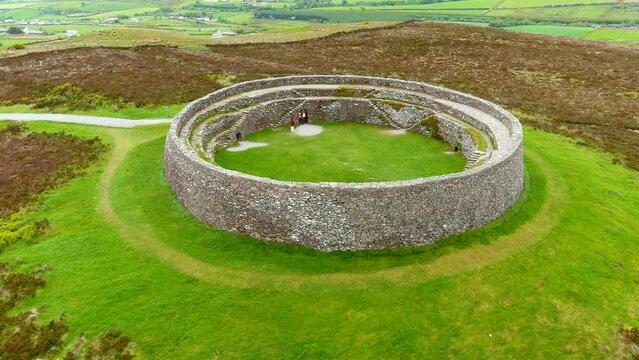 Grianan of Aileach, ancient drystone ring fort, Inishowen, Co. Donegal, Ireland