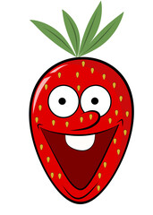 Fototapeta premium cartoon strawberry, strawberry face, funny strawberry 
