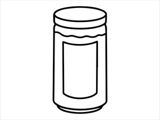 Food Outline Strawberry jam or Food Line Art icon