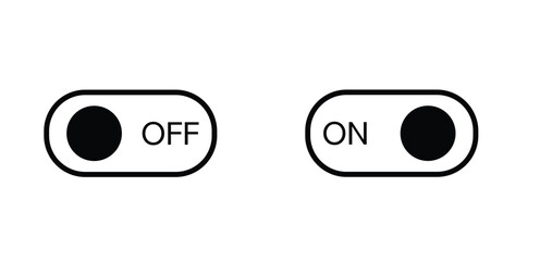icon toggle on off outline for web site design 
and mobile dark mode apps 
Vector illustration on a white background