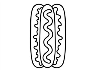 Food Outline Hot Dog or Junk Food Line Art icon