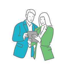 コミュニケーションをとるビジネスパーソンのイラスト素材