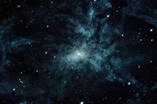 depictive painting the stars are black and brilliant as one ascends into space. Generative AI
