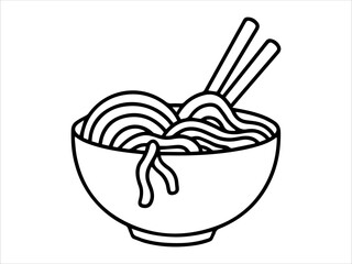 Food Outline Noodles or Fast Food Line Art icon