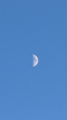 half moon in the sky daytime blue sky lunar emotional sentimental clear sky background wallpaper minimalist