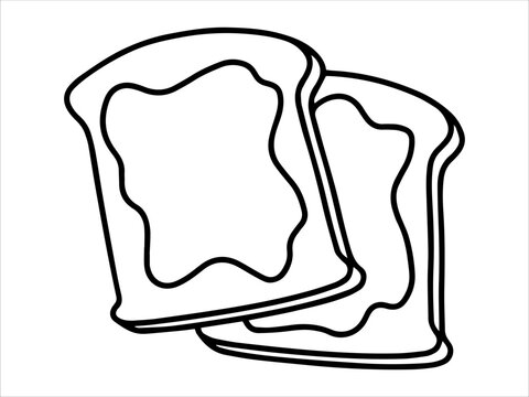 recommend clip art: Food Outline Bread with Jam or Food Line Art icon