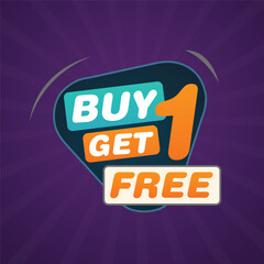 Buy 1 get 1 free sale banner vector illustration