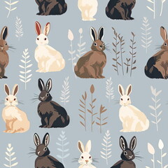 Seamless Pattern of Rabbits