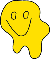 Y2K Retro Elements, Melting Face Illustration