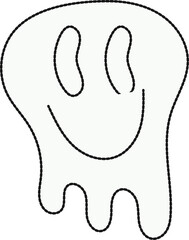 Y2K Retro Elements, Melting Face Illustration