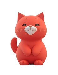 Lovely cute cat 3d cartoon design isolated on white background