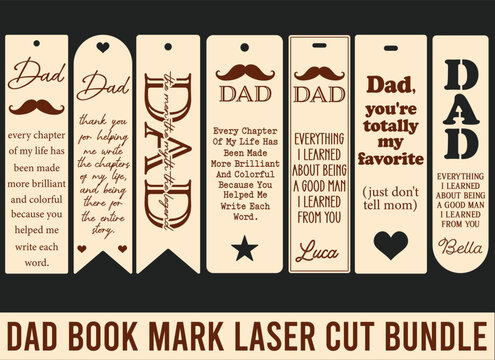 Father's Day bookmark laser cut bundle