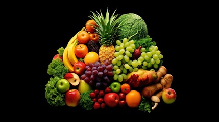 Naklejka na ściany i meble Fruits background. Fresh fruits background. Healthy food background. Fruits background.