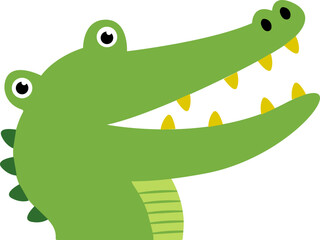 Hand Drawn Cute Crocodile Head