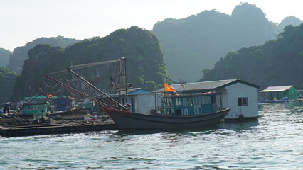 Day in a life fishing boat vietnam