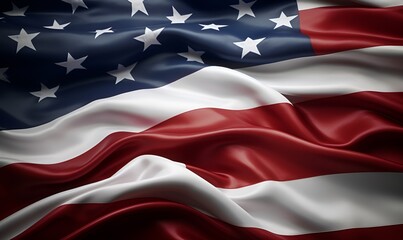 waving american flag usa cloth cinematic elegant generative ai