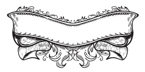 Decorative vintage set of thin calligraphic elements: 
borders, frames, dividers, ornaments, page decoration.
Combinations for retro design, greeting cards,
certificates and invitations 
Ribbon banner