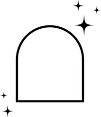 Hand Drawn Y2K Colorless Element Icon Illustration