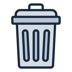Trash Bin filled line icon