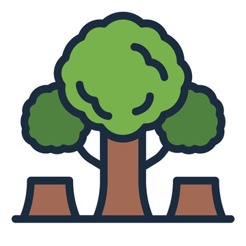 Deforestation filled line icon