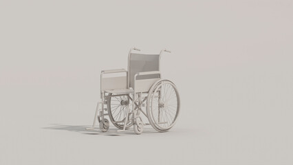 Fototapeta na wymiar Wheelchair model a white wheelchair on a white background 3d render 