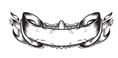 Decorative vintage set of thin calligraphic elements: 
borders, frames, dividers, ornaments, page decoration.
Combinations for retro design, greeting cards,
certificates and invitations 
Ribbon banner