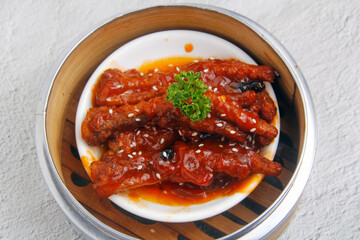 Freshly cooked Chinese food called chicken feet