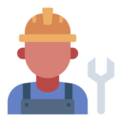 Worker or engineer flat icon