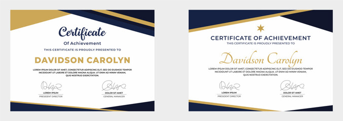 modern certificate of achievement vector template

