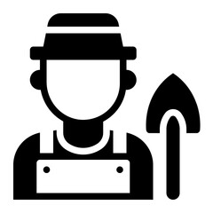 Farmer avatar solid glyph icon