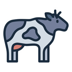Cow filled line icon