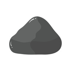 Rock Stone Cartoon Illustration Isolated In White. Grass Rock Cartoon Illustration