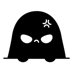 Cute kawaii ghost halloween cartoon silhouette 