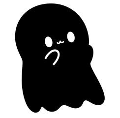 Obraz premium Cute kawaii ghost halloween cartoon silhouette 