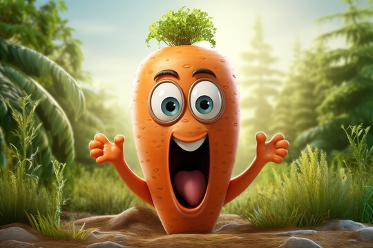 Carrot Character and mascot. 3D Character carrot